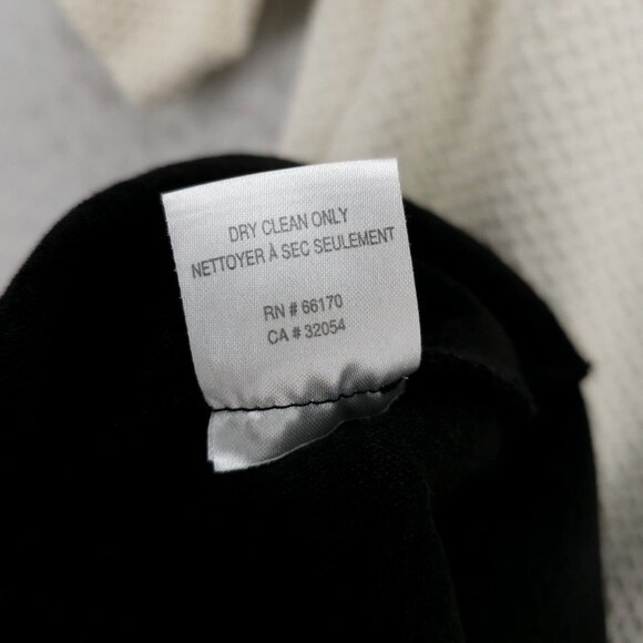 GANNI Dress Black Cream Textured Stretch Knee Length Size LARGE - Picture 9 of 9